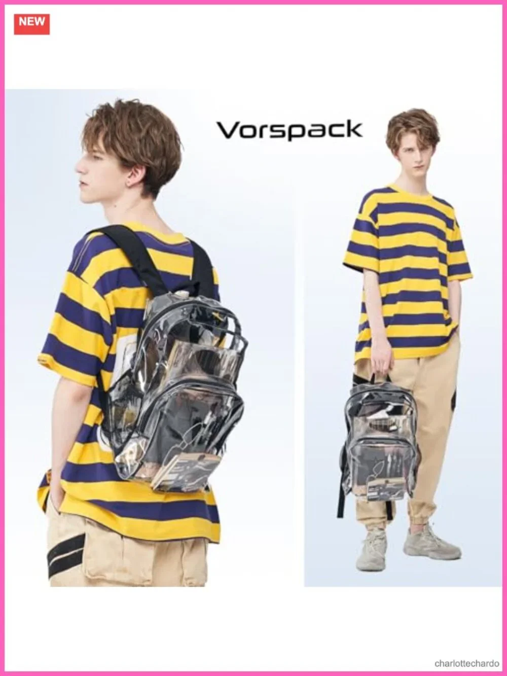 Clear PVC Backpack Heavy Duty Transparent Large Capacity Stadium Approved